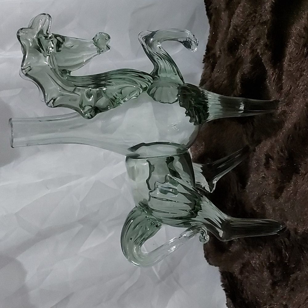 Vintage Glass Horse Vase